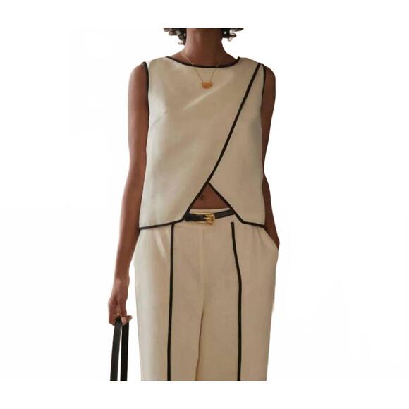 NEW SANCIA xanthe petal hemmed pants in sea salt - Picture 3 of 4